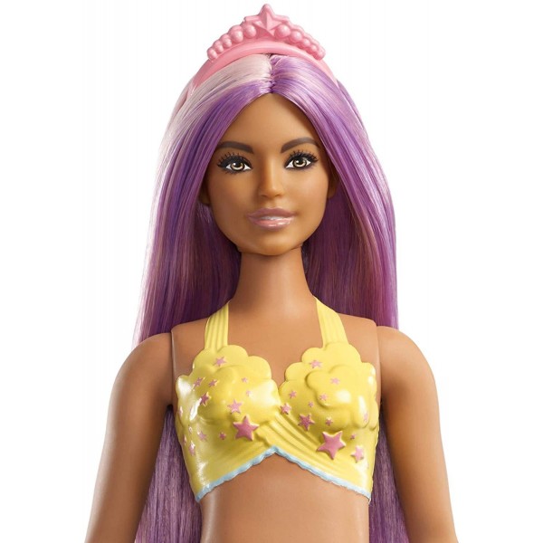  Bambola Barbie Dreamtopia Sirena Coda Arcobaleno Capelli Viola
