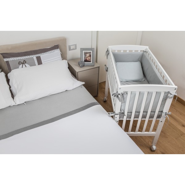 Lettino Culla Co-Sleeping Picci Lella + Materasso e Tessile Rosa