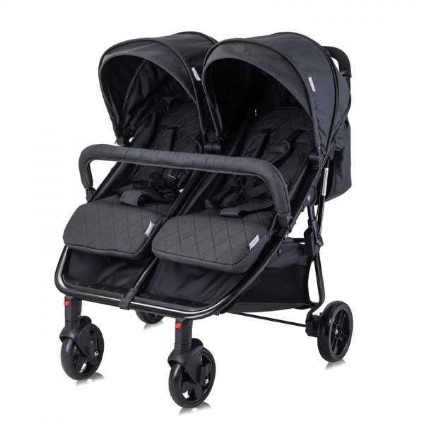 Passeggino Gemellare Lorelli Duo con Borsa Nero