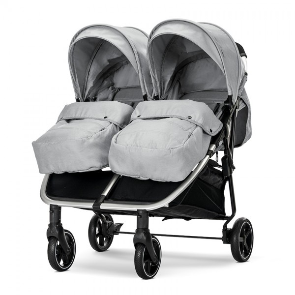 Passeggino Gemellare Duo Lorelli Grigio con Borsa Portata a 44 kg