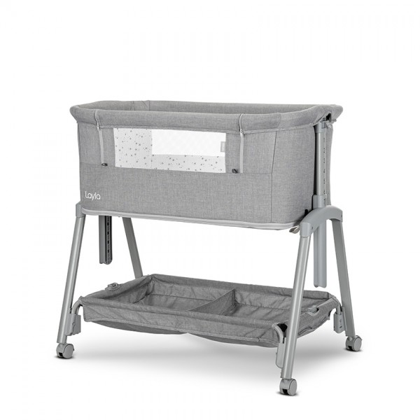 Lorelli Mini culla LAYLA 2in1 con sponda abbattibile Grigio