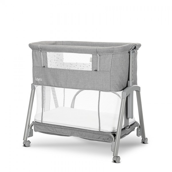Lorelli Mini culla LAYLA 2in1 con sponda abbattibile Grigio