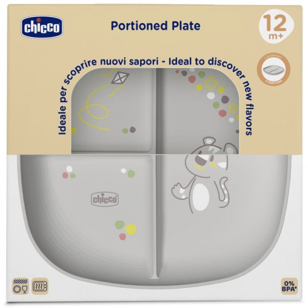 Chicco Piatto porzionato 12m+ Grigio
