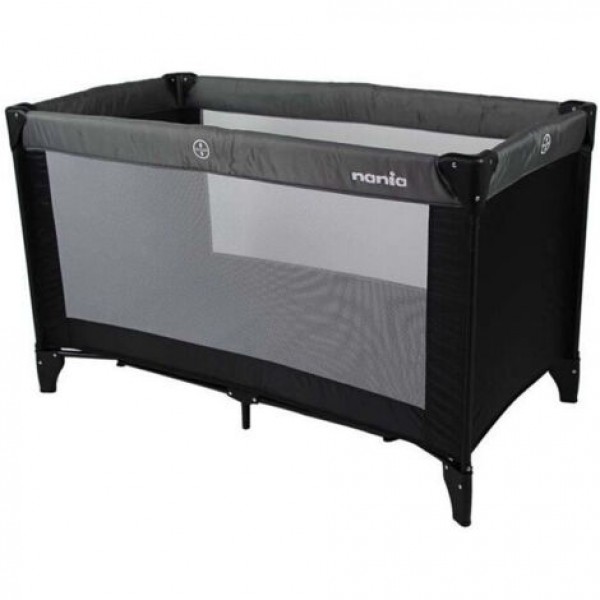 NANIA Lettino da viaggio SODA - Dalla nascita fino a 15 kg + Borsa per il trasporto - Black/grey