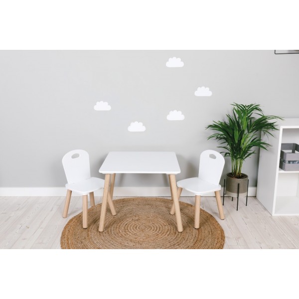 Set Tavolo in Legno con 2 Sedie FreeON Athena Bianco