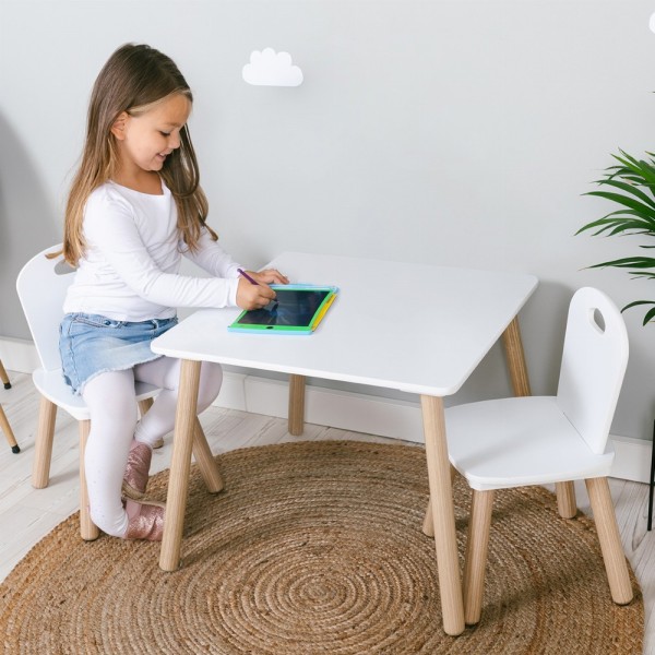Set Tavolo in Legno con 2 Sedie FreeON Athena Bianco