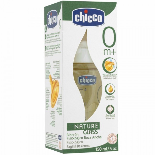 Biberon Chicco Nature Glass 150 ml Tettarella In Caucciù Girl