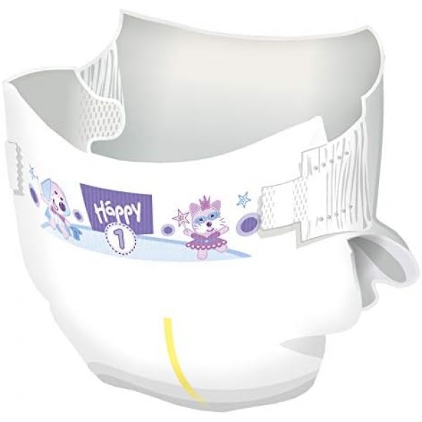 Box Regalo Nascita Happy 84 Pannolini 1 Newborn 2-5 Kg + 112 Salivettine Sensitive
