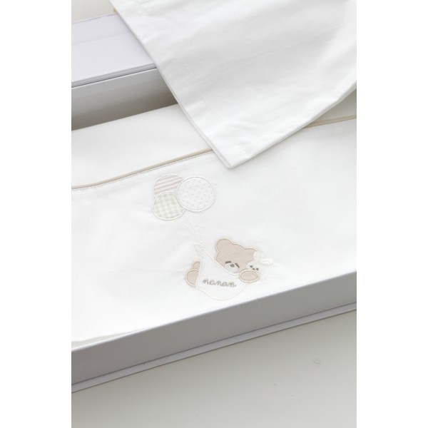 Set Lenzuola Nanan per Lettino Palloncino Bianco