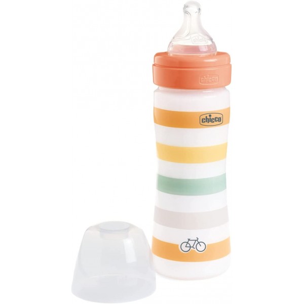 Chicco Biberon Benessere 250ml Flusso Medio 2m+ Caucciù Azzurro