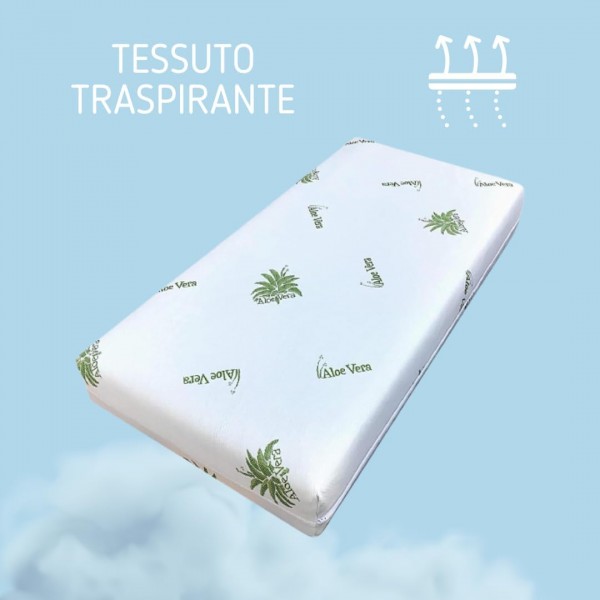 Kiby Materasso per Lettino in Aloe Vera OEKO TEX CLASSE 1 (160 x 70 x 12)