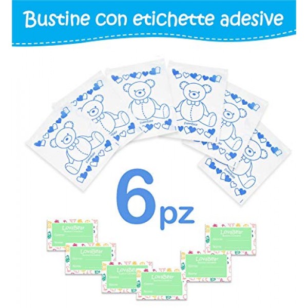Bustine Corredino Ospedale Lovabear Orso Blu 6 pz.