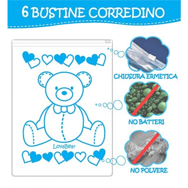 Bustine Corredino Ospedale Lovabear Orso Blu 6 pz.