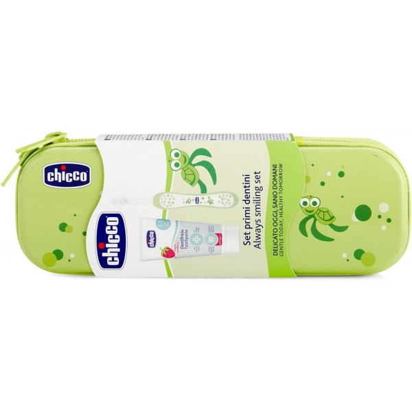 Set Primi Dentini Spazzolino + Dentifricio Chicco Verde 6-36 m