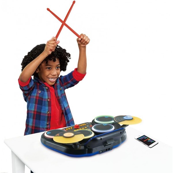 VTech Kidi DJ Drums-Batteria Elettronica per Bambini Lingua Italiana,6+ Anni