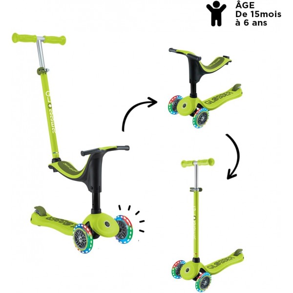 Monopattino Evolutivo Globber Go Up Sporty Lights Verde Lime