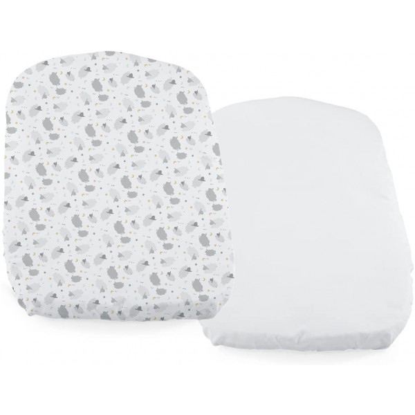 Set Lenzuola per Culla Chicco Baby Hug Grey Sheep 2pz