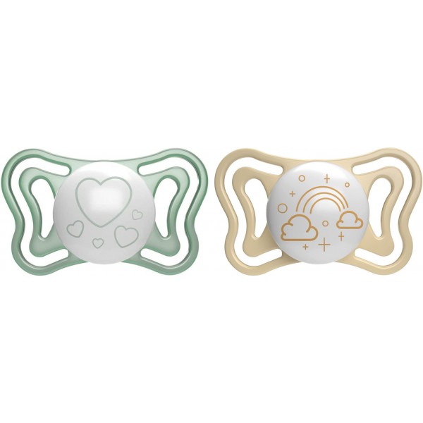 Succhietto Chicco Physio Forma Light Glow Silicone 2 pz 2-6 m