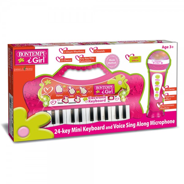 Mini Tastiera Bontempi iGirl 24 Tasti con Microfono