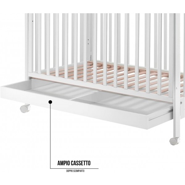 Kit Lettino Kiby Armonia Bianco + Completo Piumone Foppapedretti + Materasso Kiby