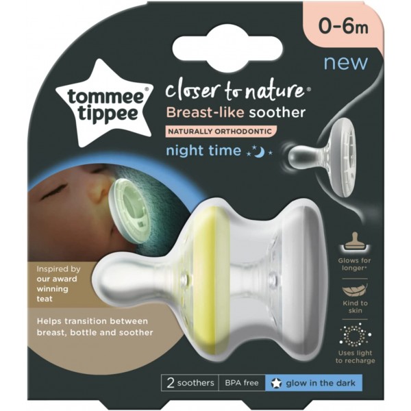 Succhietto Tommee Tippee 2 Pz Simile al Seno Materno 0-6m Grigio Giallo