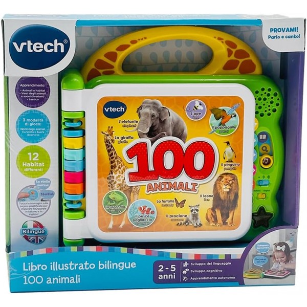 VTech Libro Illustrato Bilingue Le mie Prime 100 Parole 2-5 anni
