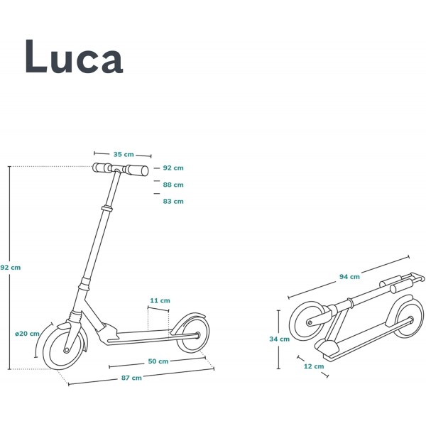 Lionelo Monopattino Luca Black Graphite