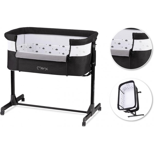 Culla Co-Sleeping MoMi Revo Grigio Scuro