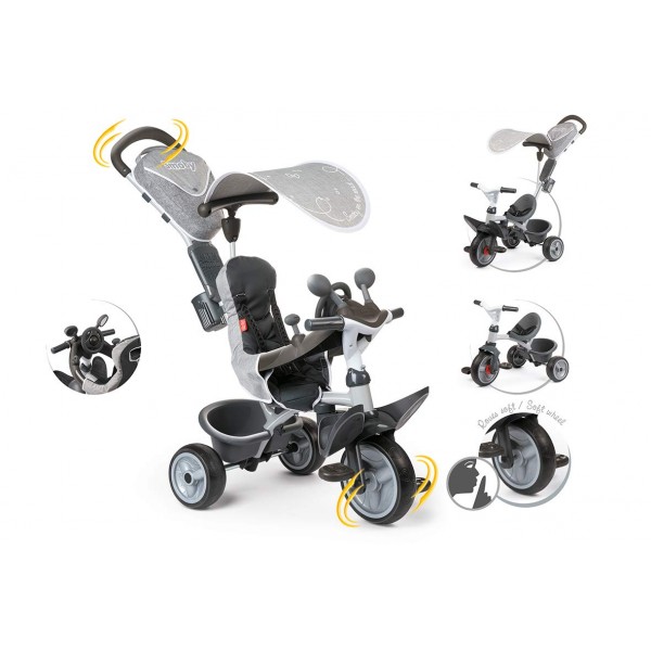 Triciclo Smoby Baby Driver Comfort Grigio