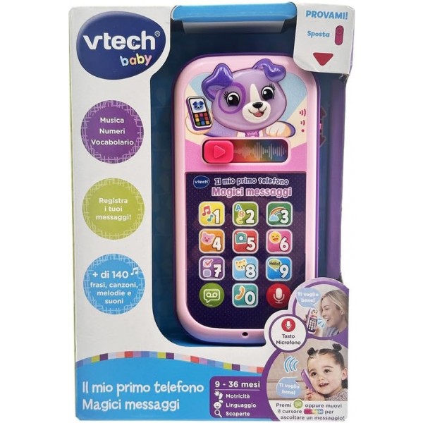 VTech Il mio primo telefono - Magici messaggi - Rosa 9-36 mesi