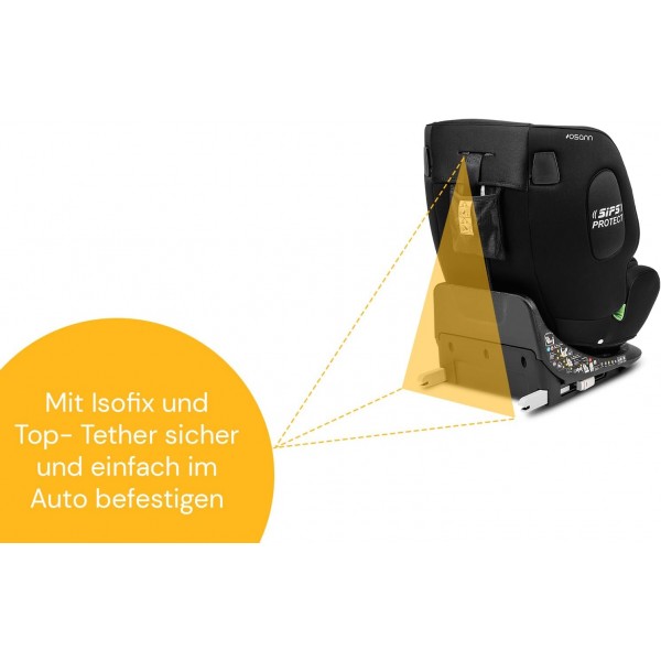 Osann One360 iSize, Seggiolino Auto Girevole a 360 gradi, 40-150cm–All Black 