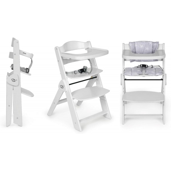 Innovaciones Ms Seggiolone  Evolutivo Pieghevole Full Plus Bianco con Cuscino Grigio