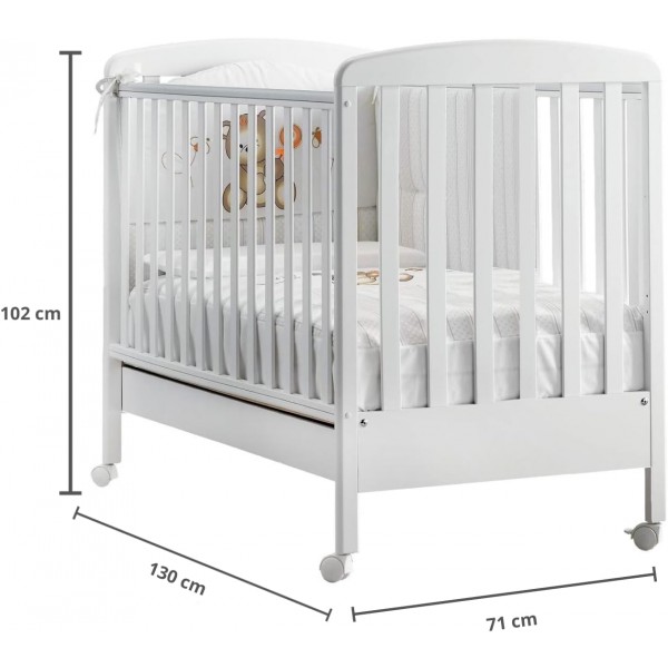 Kit Lettino Kiby Armonia Bianco + Completo Piumone Foppapedretti + Materasso Kiby