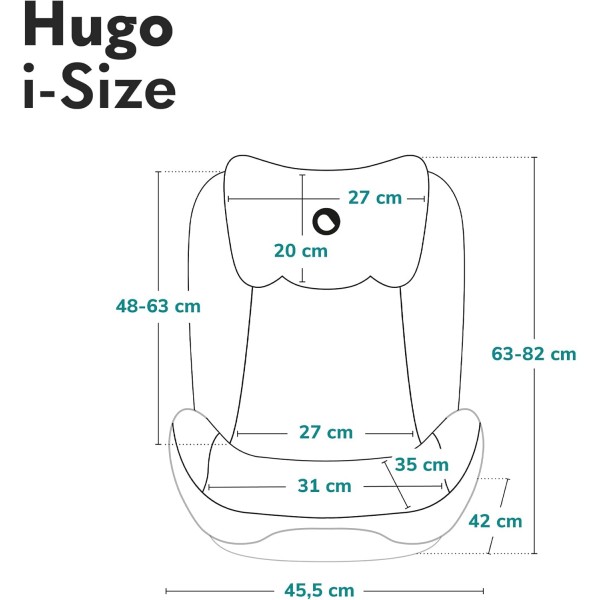 Lionelo Hugo I-size Seggiolino Auto ISOFIX 100-150 cm Black Carbon
