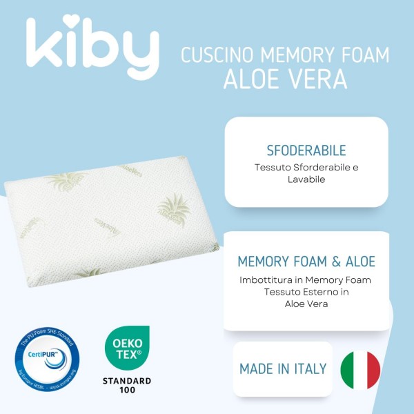 Cuscino Lettino Antisoffoco MEMORY FOAM ALTO Kiby 5,5h