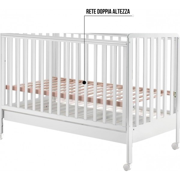 Kit Lettino Kiby Armonia Bianco + Completo Piumone Foppapedretti + Materasso Kiby