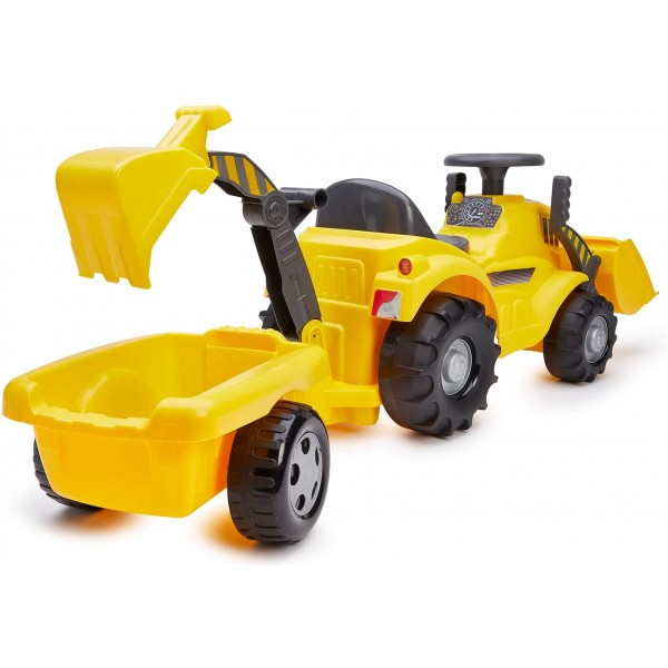 Cavalcabile Ecoiffier Escavatore con Rimorchio