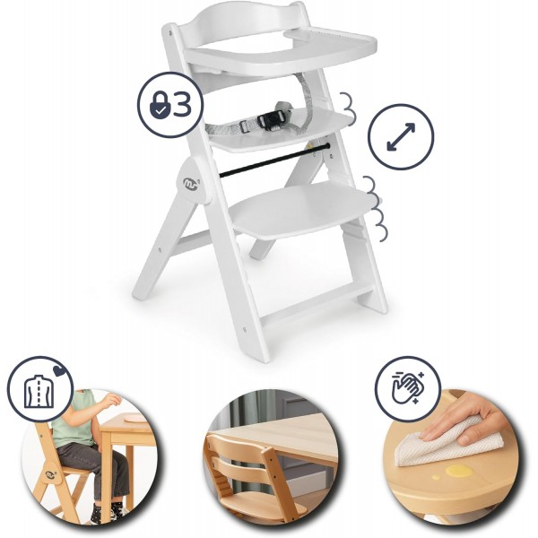 Innovaciones Ms Seggiolone  Evolutivo Pieghevole Full Plus Bianco con Cuscino Grigio