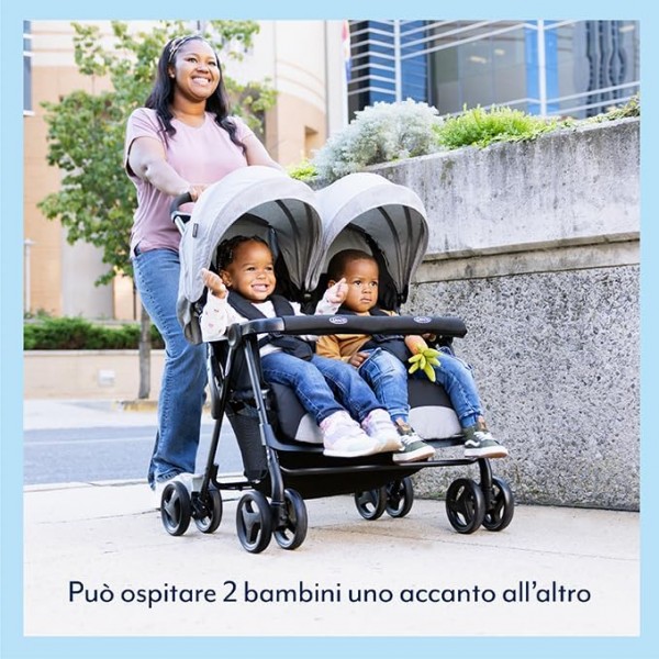 Graco DuoRider Passeggino Doppio leggero Steeple Gray 