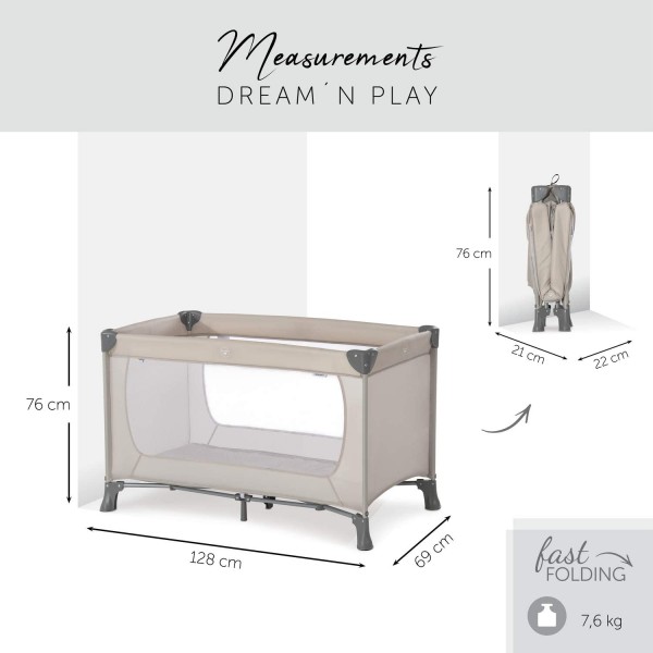 Lettino da Campeggio Hauck Dream N Play Beige