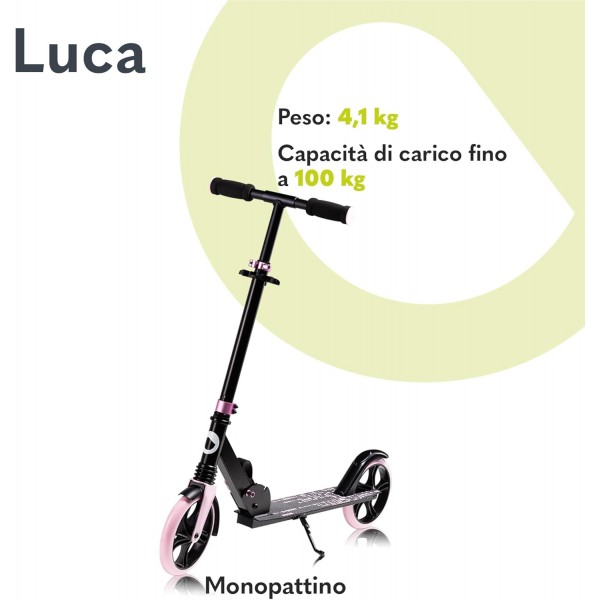 Lionelo Monopattino Luca Black Carbon Pink