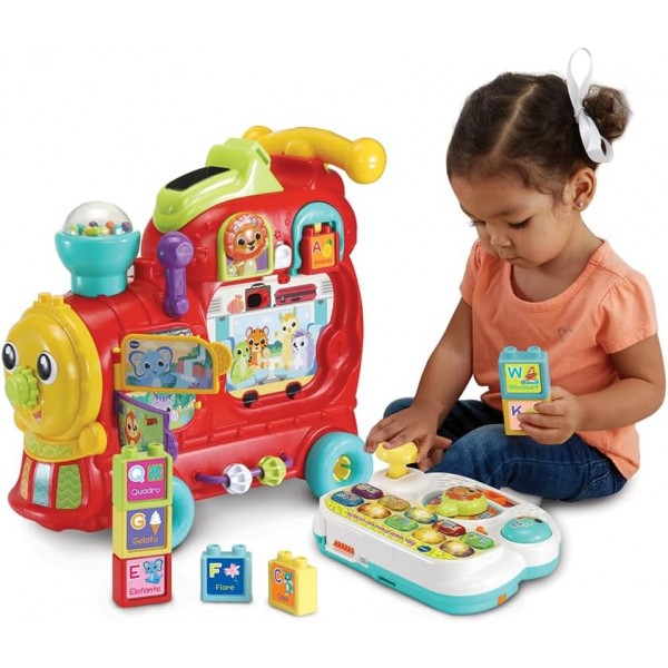 VTech Edo Maxi Treno Cavalcabile e Giocattolo Multiattività 7 in 1-Lingua Italiana,12-36 Mesi 