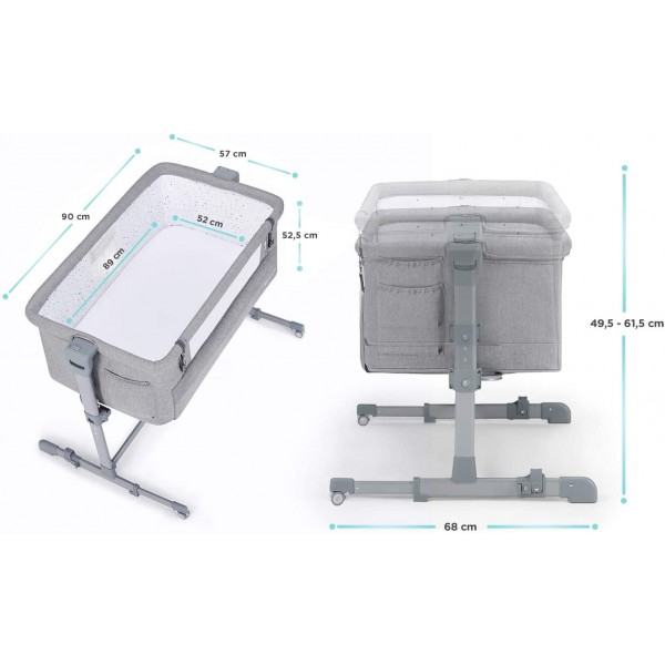 Culla Co-Sleeping Kinderkraft Neste UP Grey Light Melange