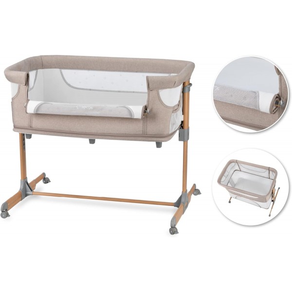 Culla Co-Sleeping MoMi Smart Bed Beige