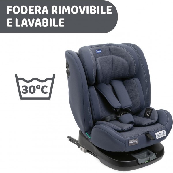 Seggiolino Auto Chicco Unico Evo Isofix i-Size Girevole 360 e Reclinabile India Ink (40-150 cm)
