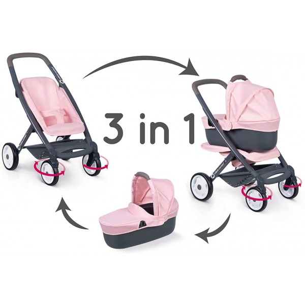 Passeggino e Carrozzina per Bambole Smoby B&eacute;b&eacute; Confort 3 in 1 Rosa