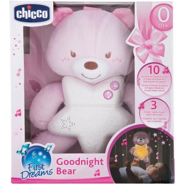 Peluche Chicco First Dreams Goodnight Bear Rosa