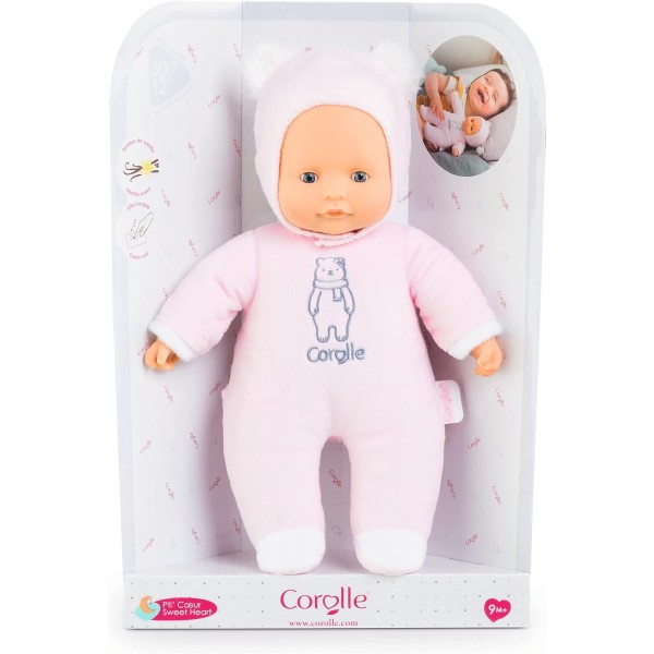 Corolle - Bambola Sweet Heart Pink Bear Cm 30 +9 mesi