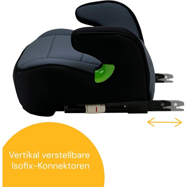 Osann Seggiolino di rialzo Junior Isofix Gurtfix i-Size da 7 anni a 12 anni (126 cm - 150 cm) Nero