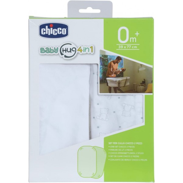 Set Lenzuola per Culla Chicco Baby Hug Bear 2pz